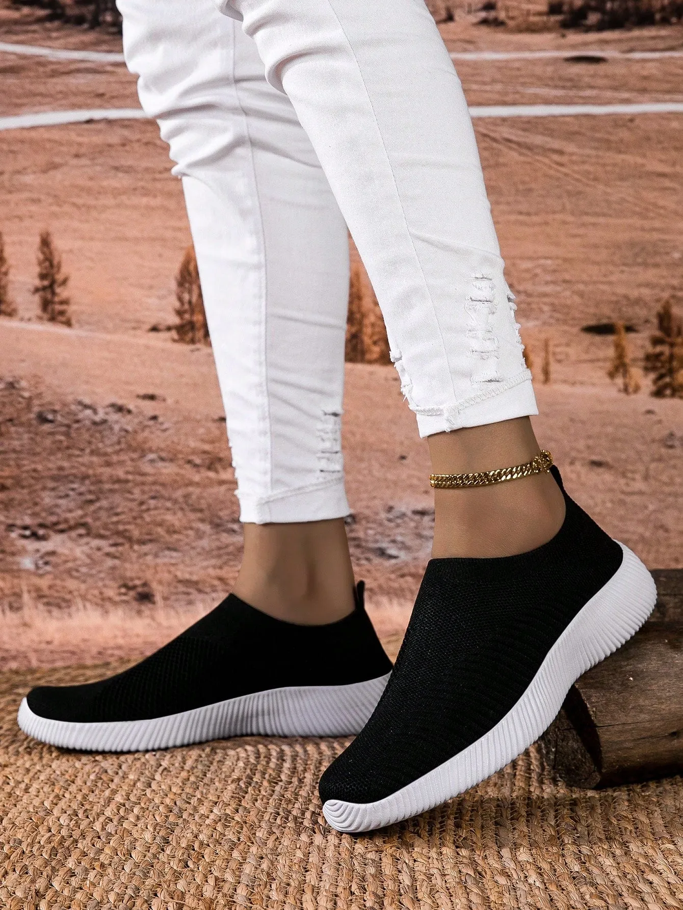 Breathable Knitted Casual Flat Loafers- FD ⚡