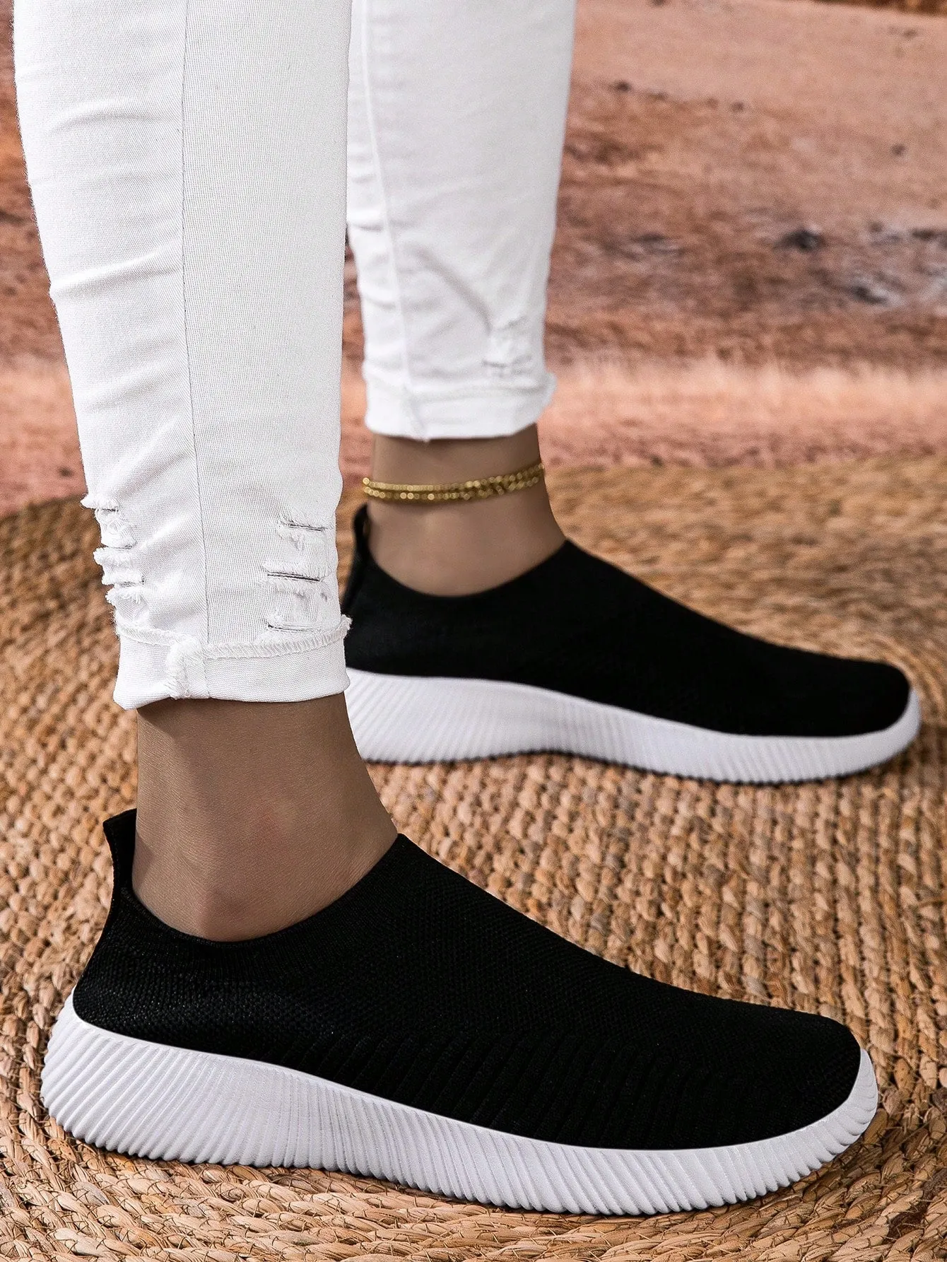 Breathable Knitted Casual Flat Loafers- FD ⚡