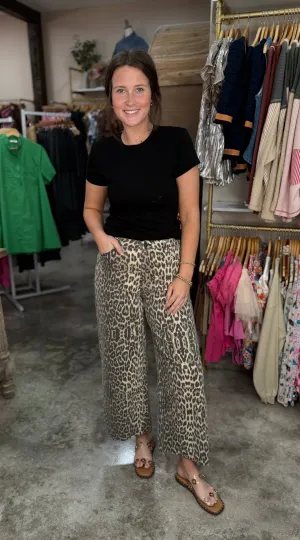 Brown Leopard Print Pants