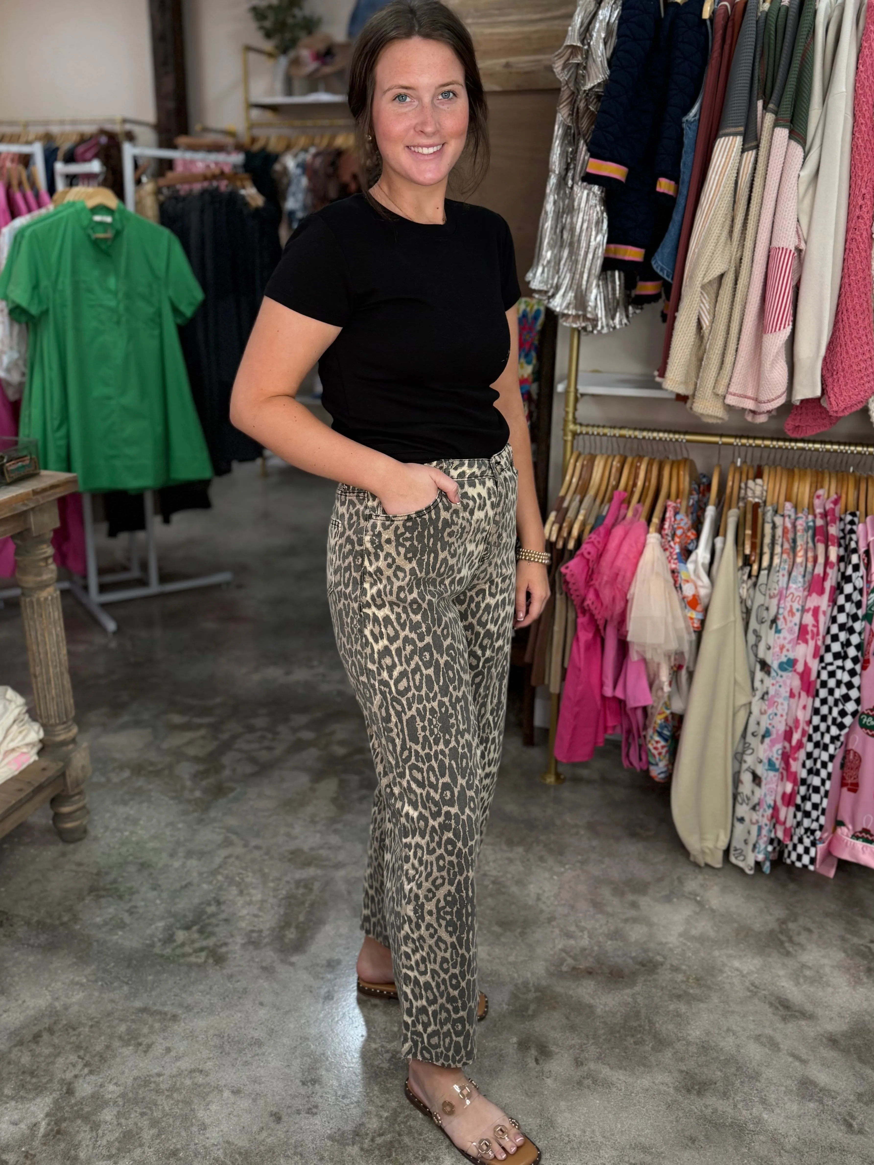 Brown Leopard Print Pants