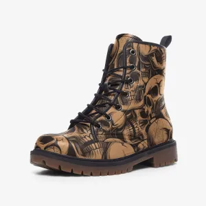 Brown skull Casual Leather Lightweight boots MT