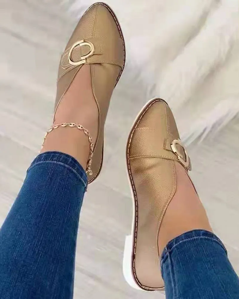 Buckled Point Toe Work Loafers