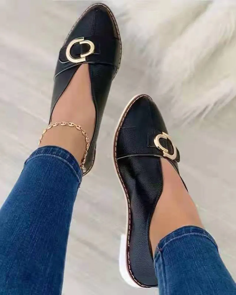 Buckled Point Toe Work Loafers