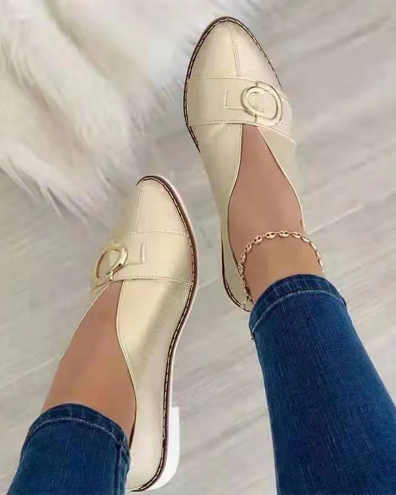 Buckled Point Toe Work Loafers