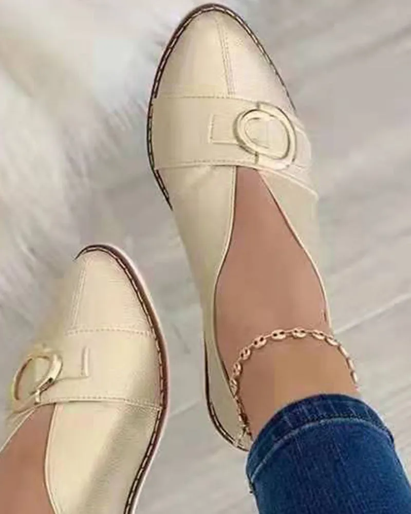 Buckled Point Toe Work Loafers