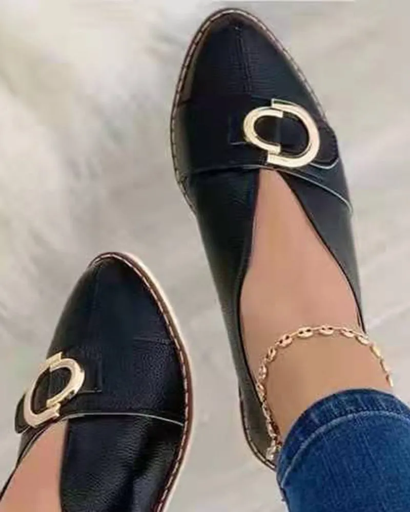 Buckled Point Toe Work Loafers