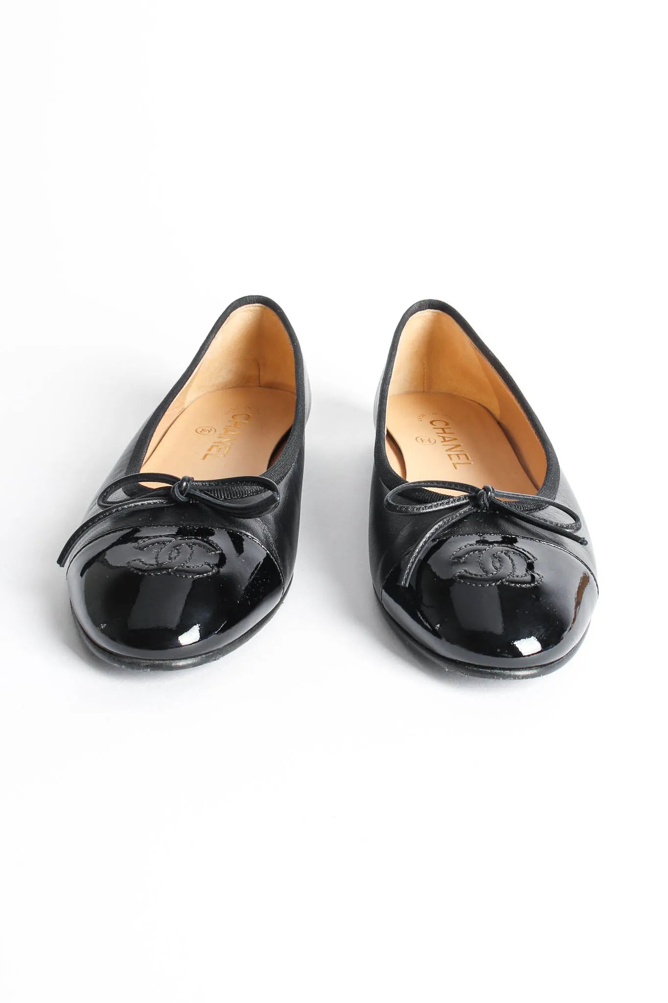 Cap Toe Leather Ballet Flats