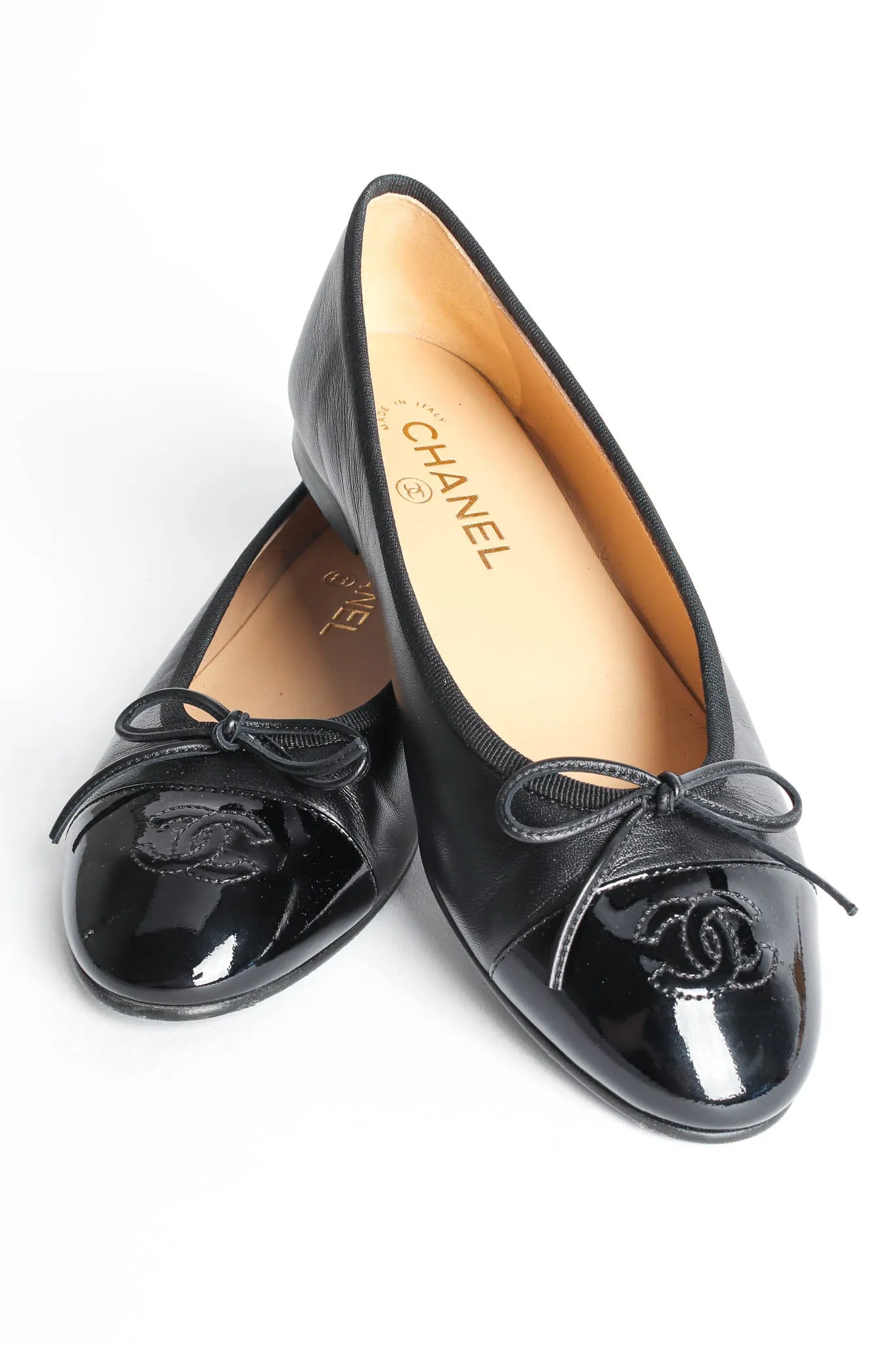 Cap Toe Leather Ballet Flats
