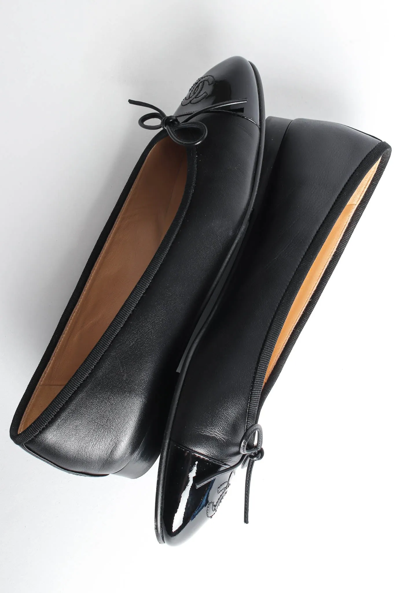 Cap Toe Leather Ballet Flats