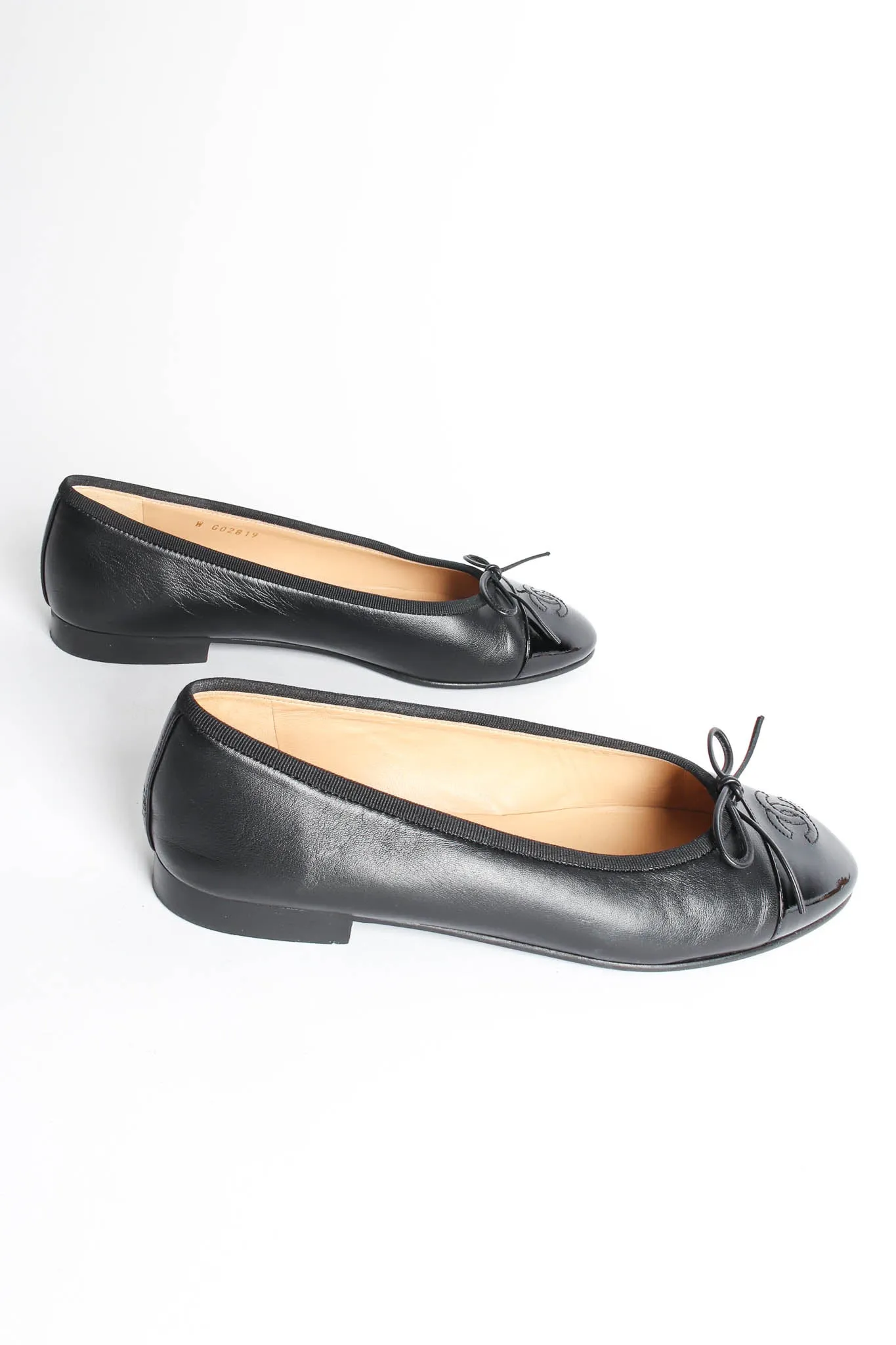 Cap Toe Leather Ballet Flats