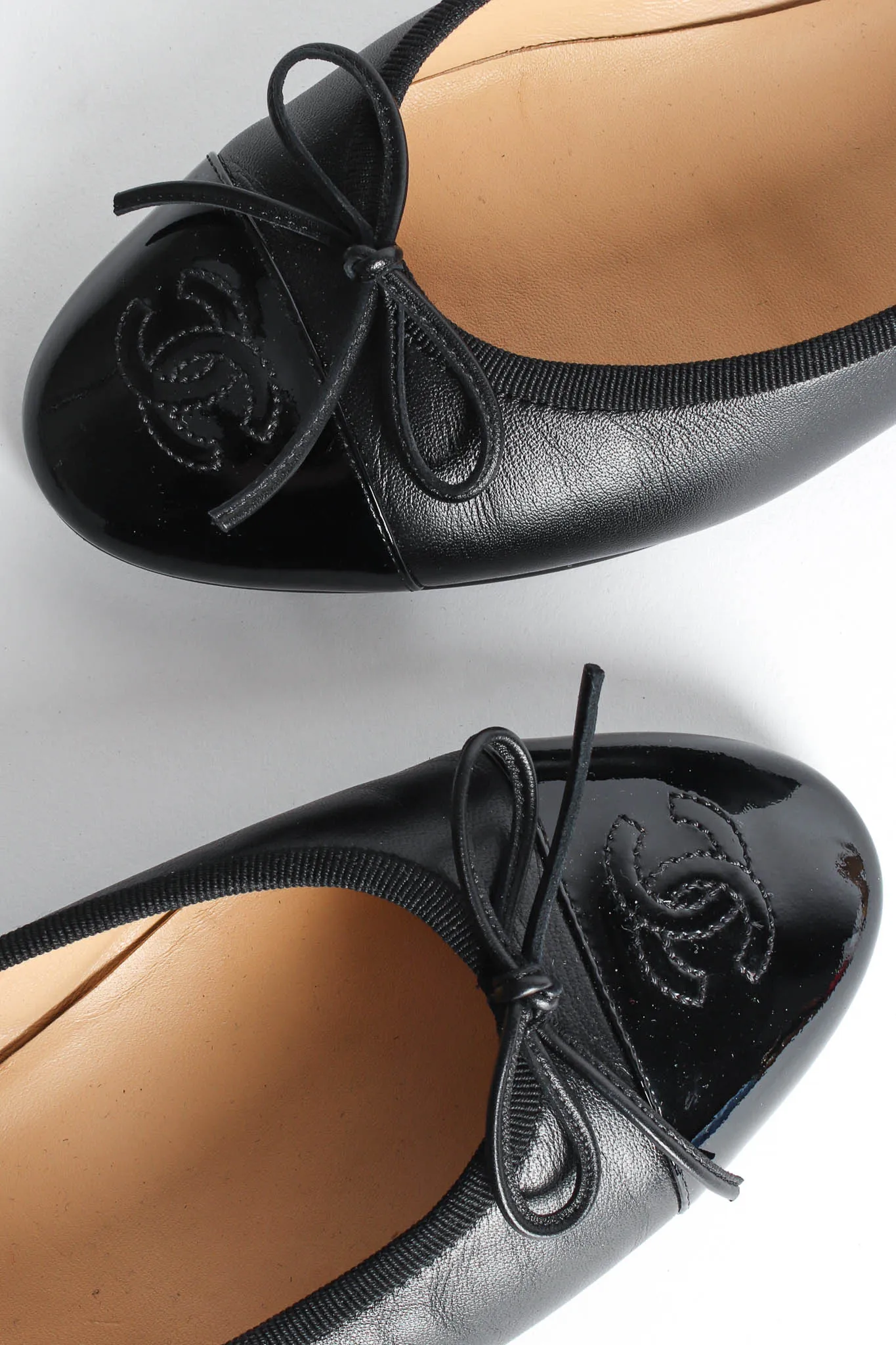 Cap Toe Leather Ballet Flats