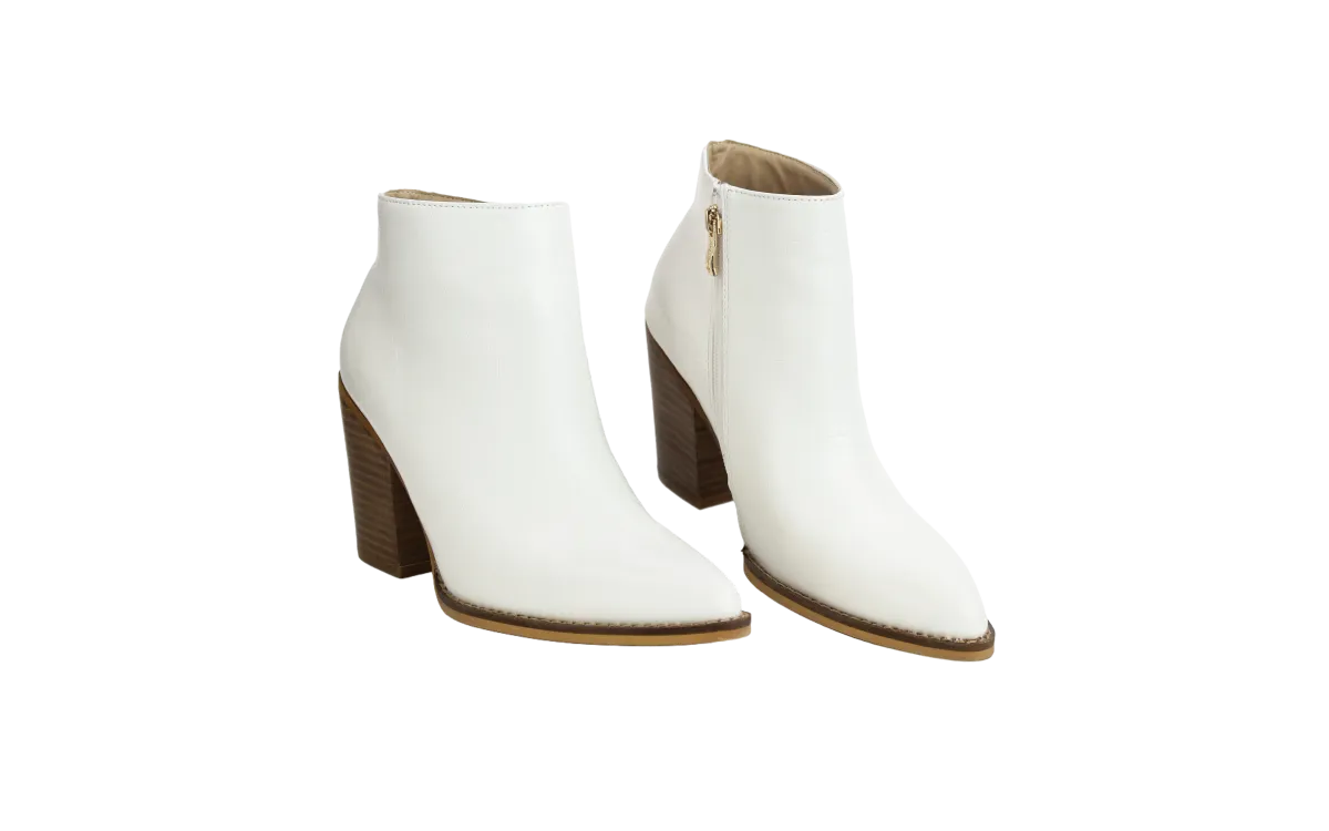 Casual Ankle Booties - White