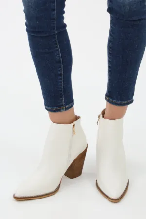 Casual Ankle Booties - White