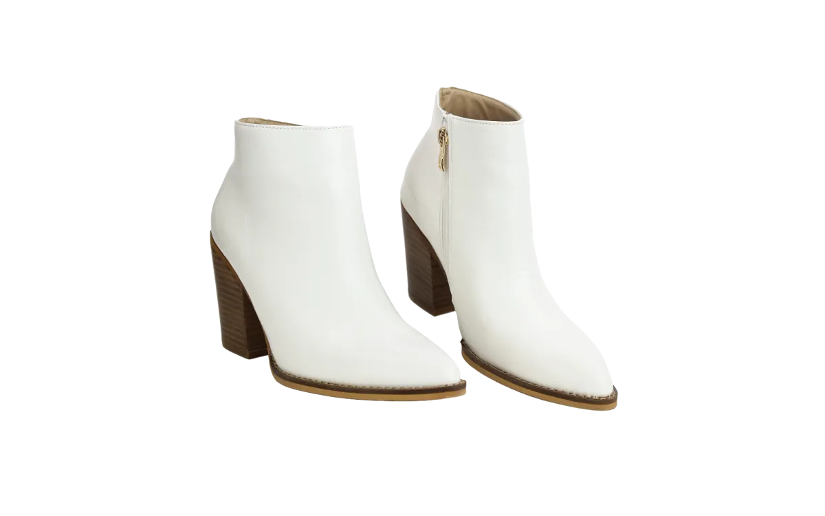 Casual Ankle Booties - White