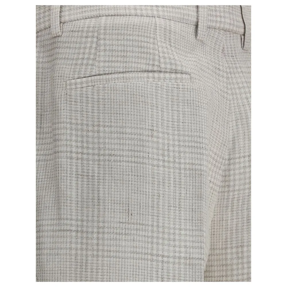 Check pattern linen Pants
