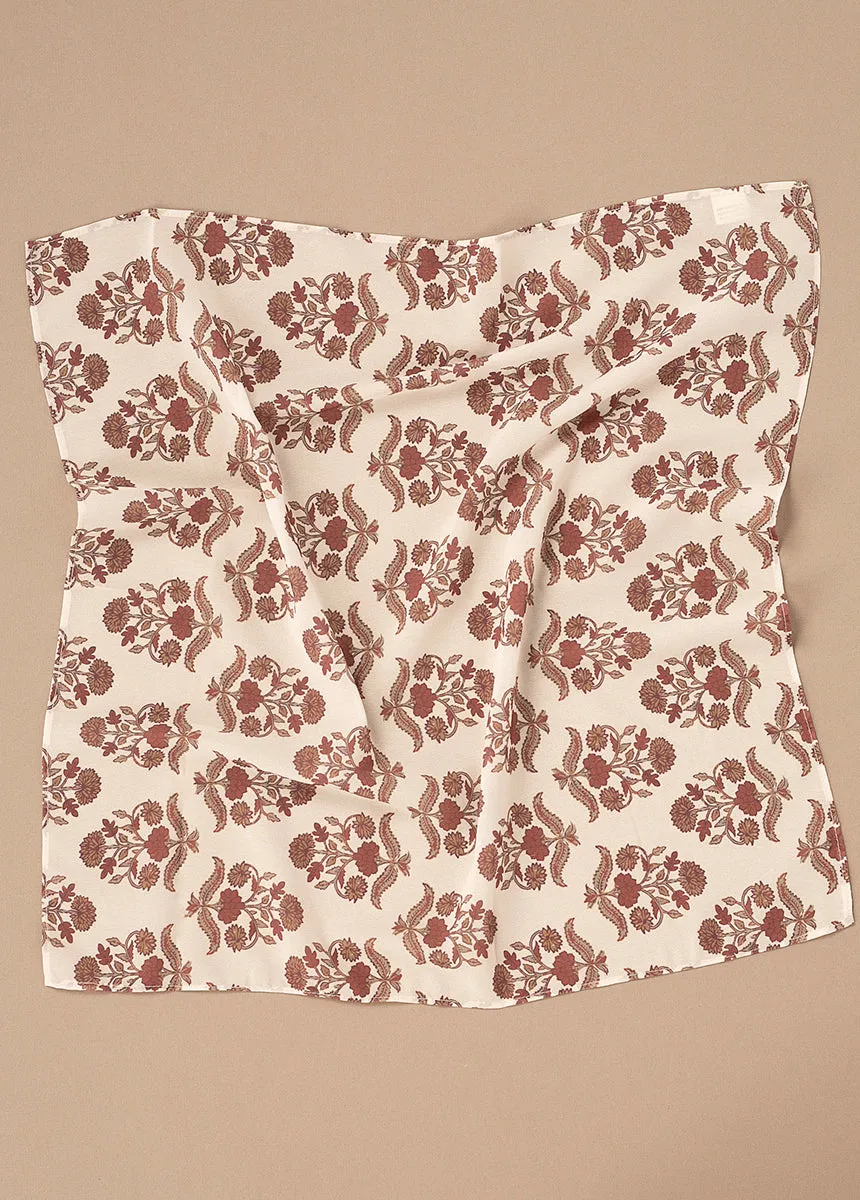 Chels Scarf in Cream Block Print