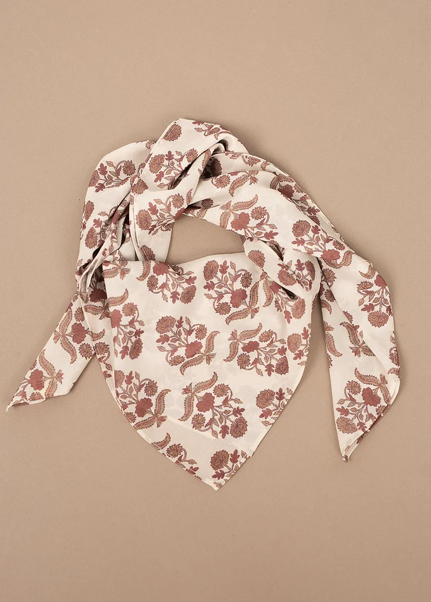 Chels Scarf in Cream Block Print
