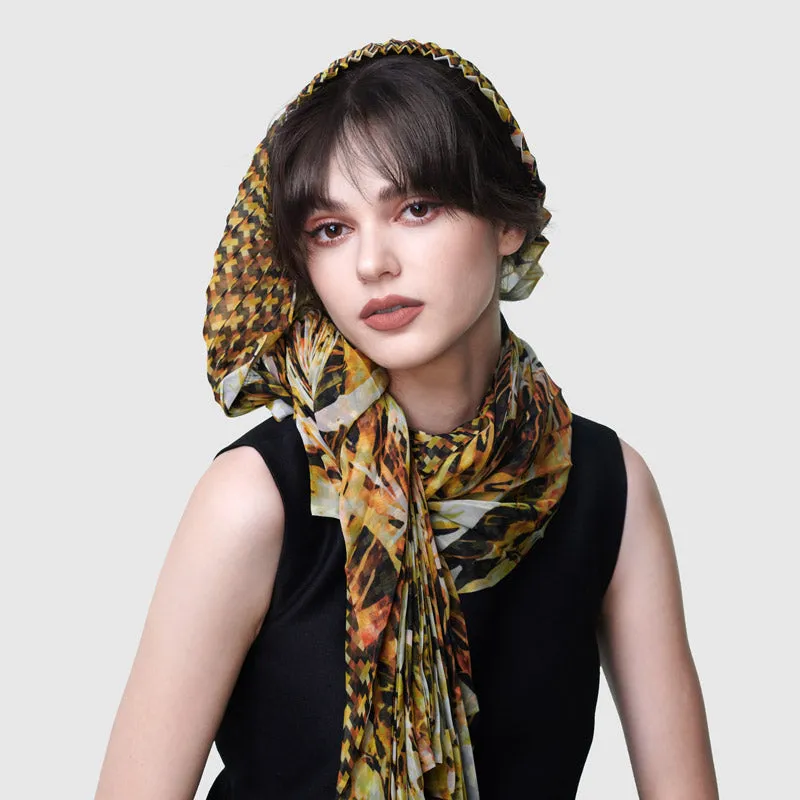 Citrine Prism Cinch-Pleated Scarf