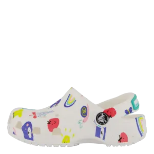 Classic Doodle Print Clog T White/multi