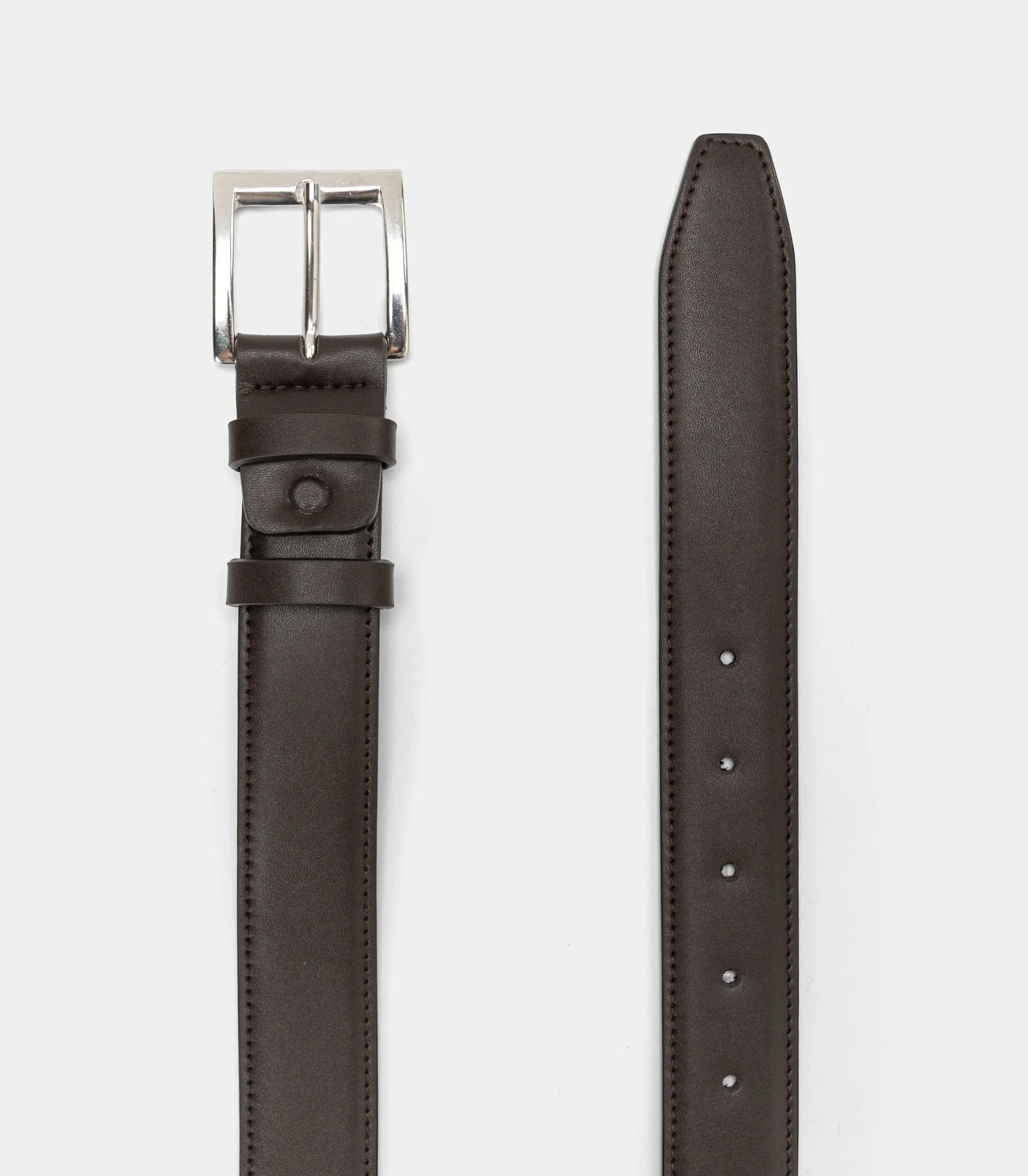 Classic Vegan Leather Belt | Dark Brown