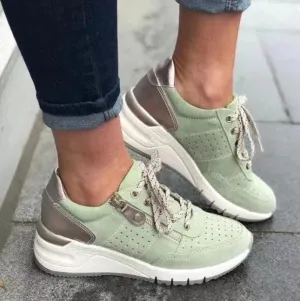 Comfortable orthopedic winter sneakers with wedge heel