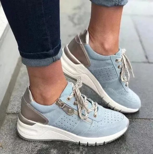 Comfortable orthopedic winter sneakers with wedge heel