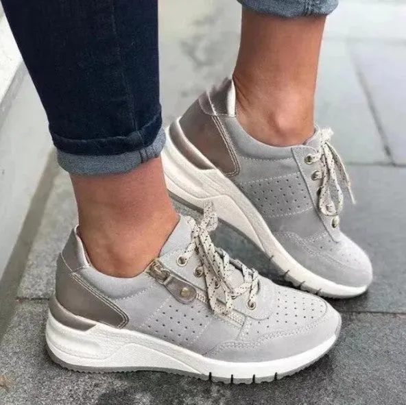 Comfortable orthopedic winter sneakers with wedge heel