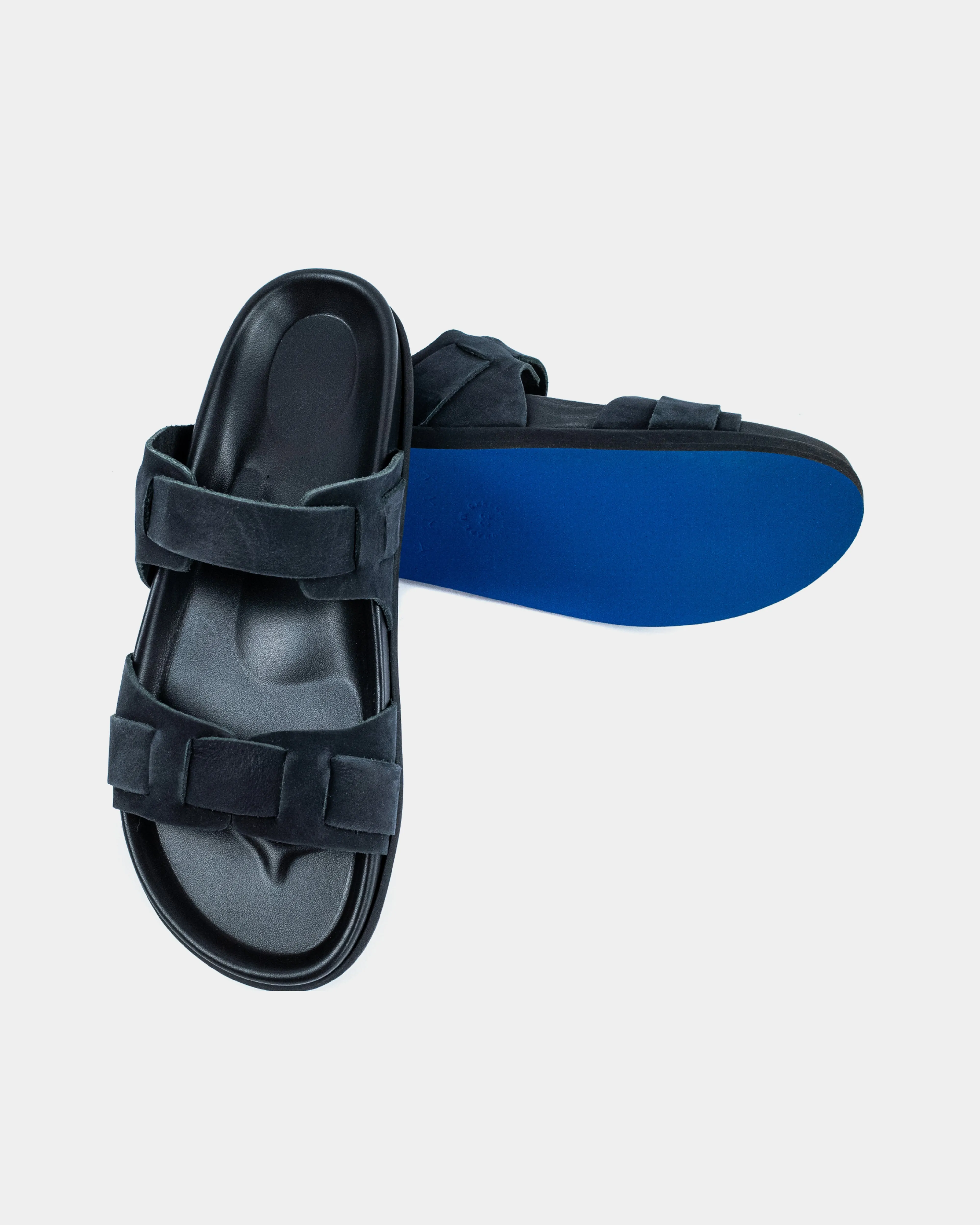 CORFU FOOTBED - BLACK/BLACK SUEDE