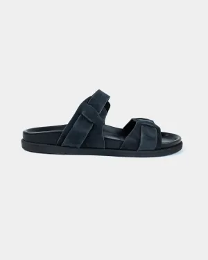 CORFU FOOTBED - BLACK/BLACK SUEDE