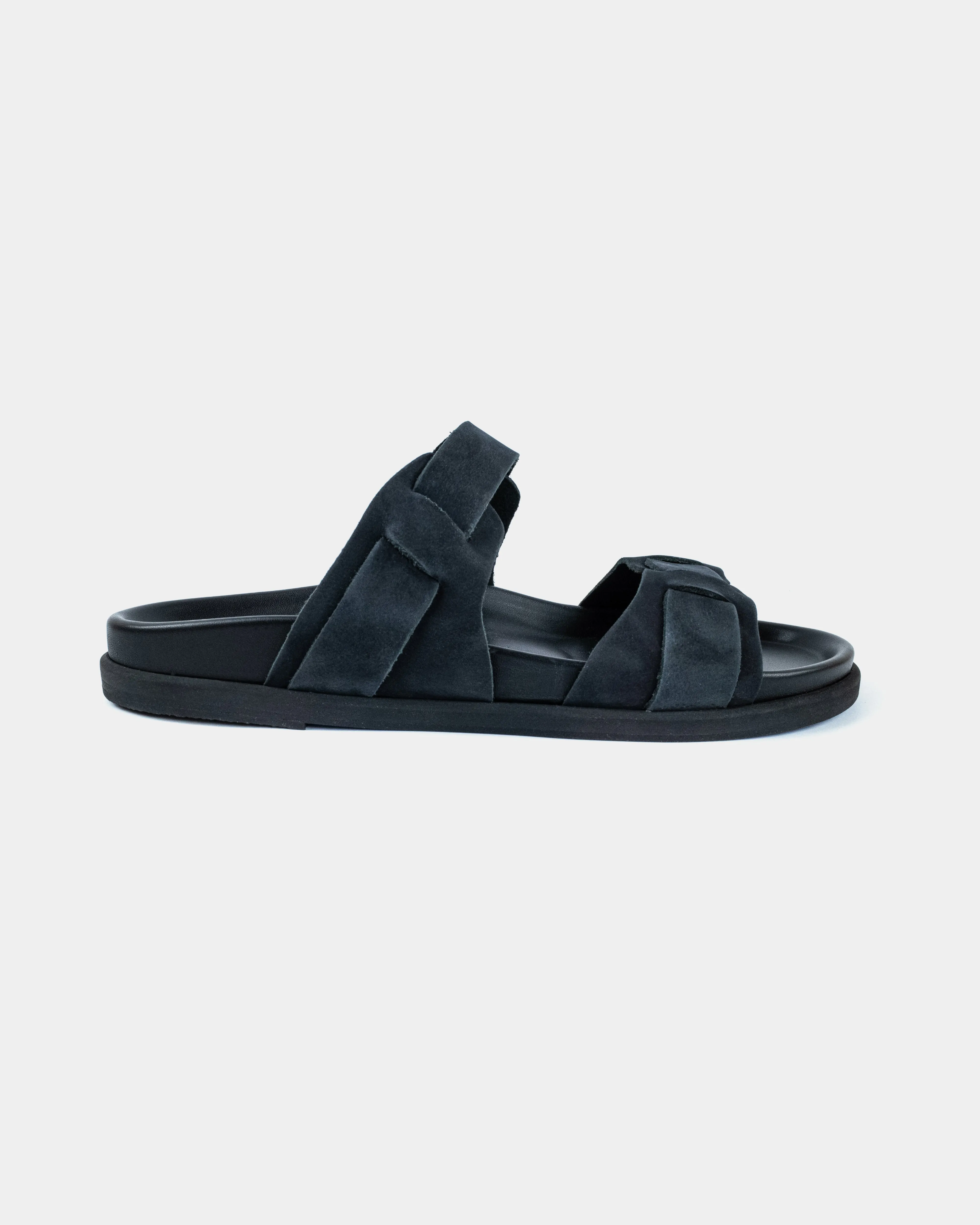 CORFU FOOTBED - BLACK/BLACK SUEDE