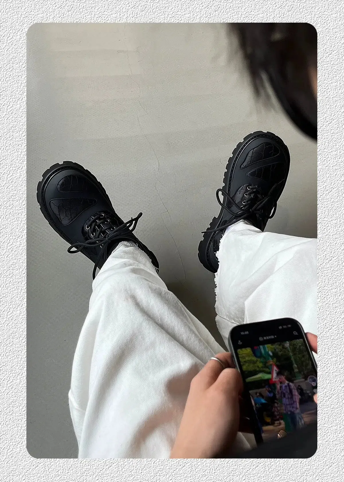Cracked Leather Sneakers