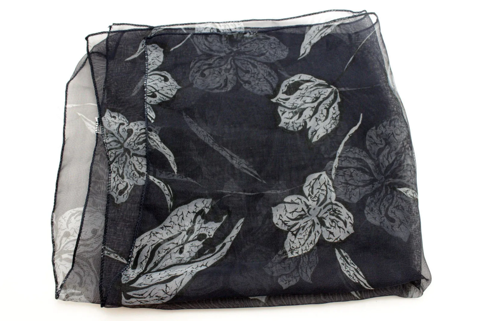 Dark Green Brown Navy Blue Small Neck Soft Scarf Fabric Flower Pocket Square
