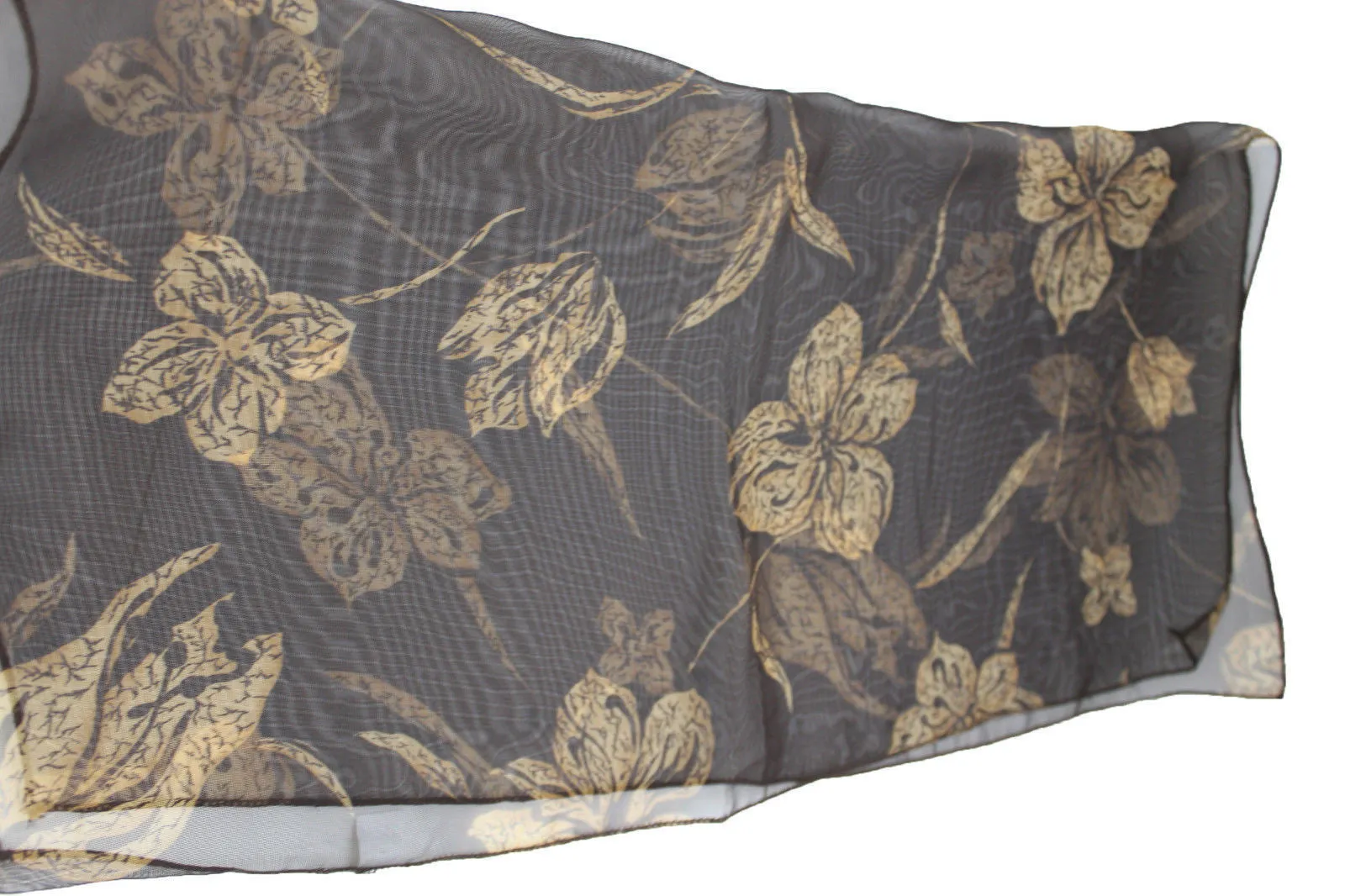 Dark Green Brown Navy Blue Small Neck Soft Scarf Fabric Flower Pocket Square