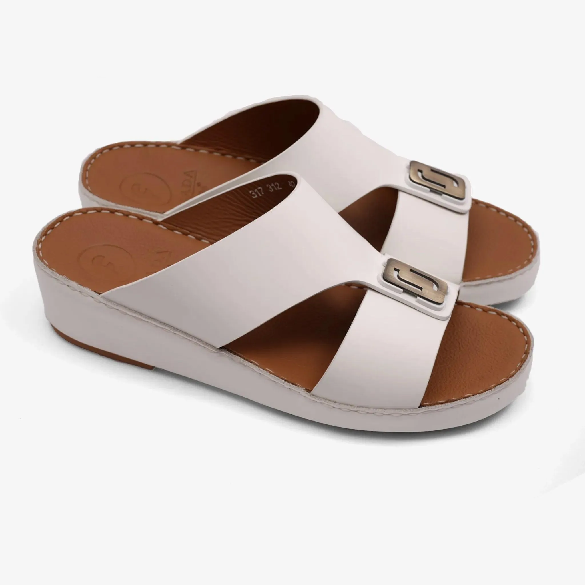 DAVINCI TIMELESS MATT ARABIC SANDALS WHITE