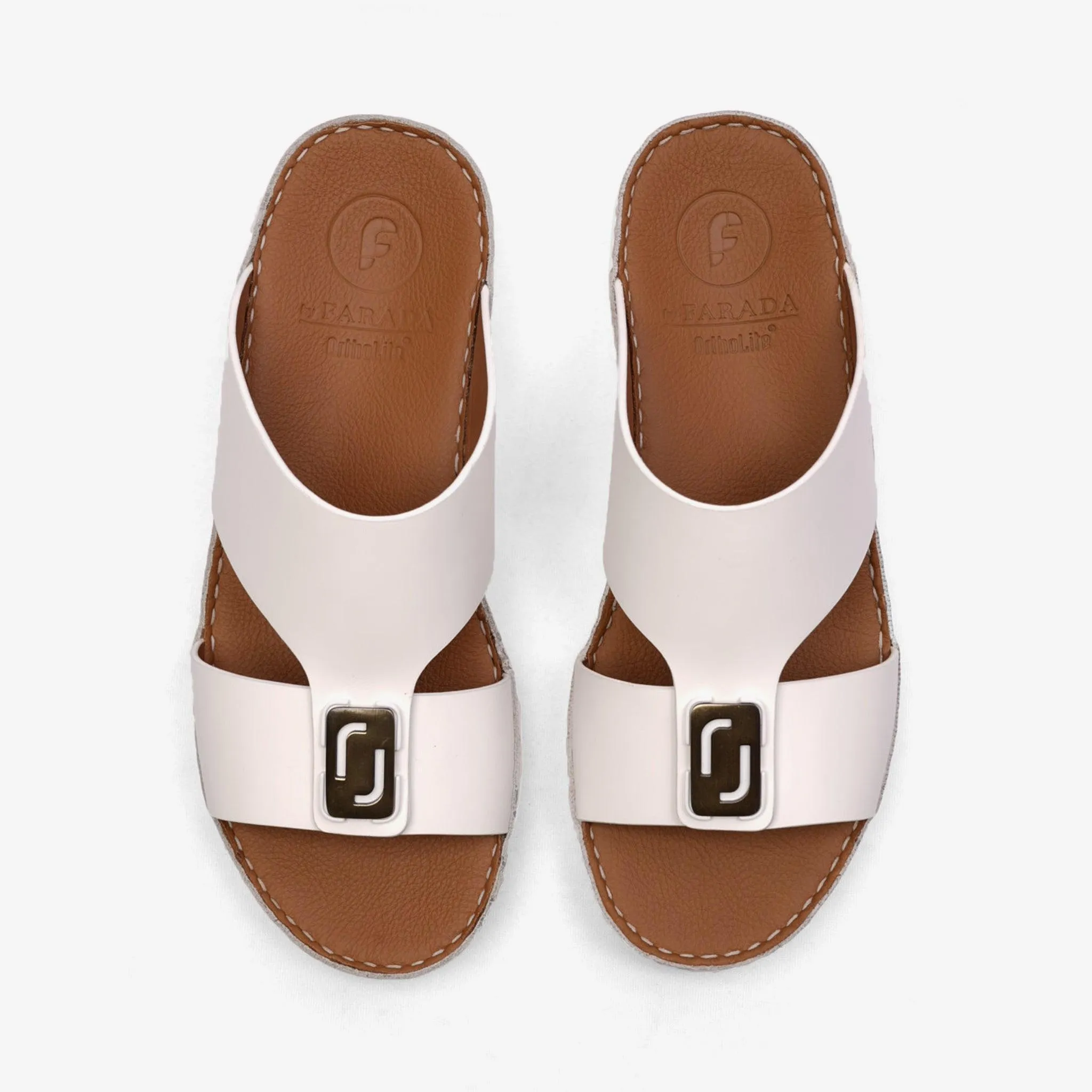 DAVINCI TIMELESS MATT ARABIC SANDALS WHITE