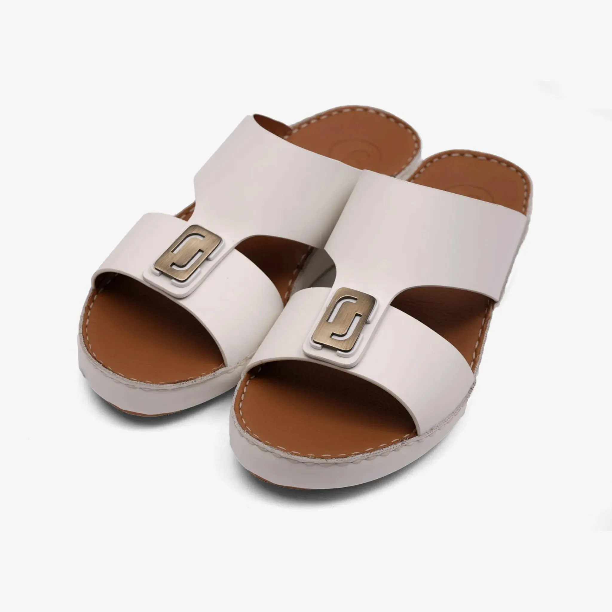 DAVINCI TIMELESS MATT ARABIC SANDALS WHITE