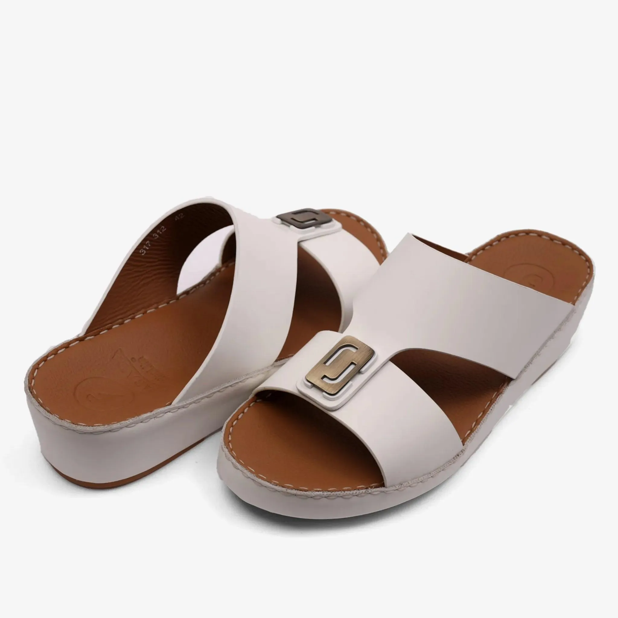 DAVINCI TIMELESS MATT ARABIC SANDALS WHITE