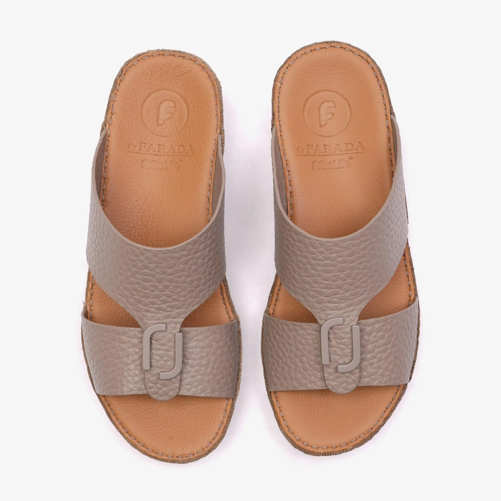 DAVINCI TIMELESS UNLINED HAMMERED CLASSIC ARABIC SANDALS TAUPE