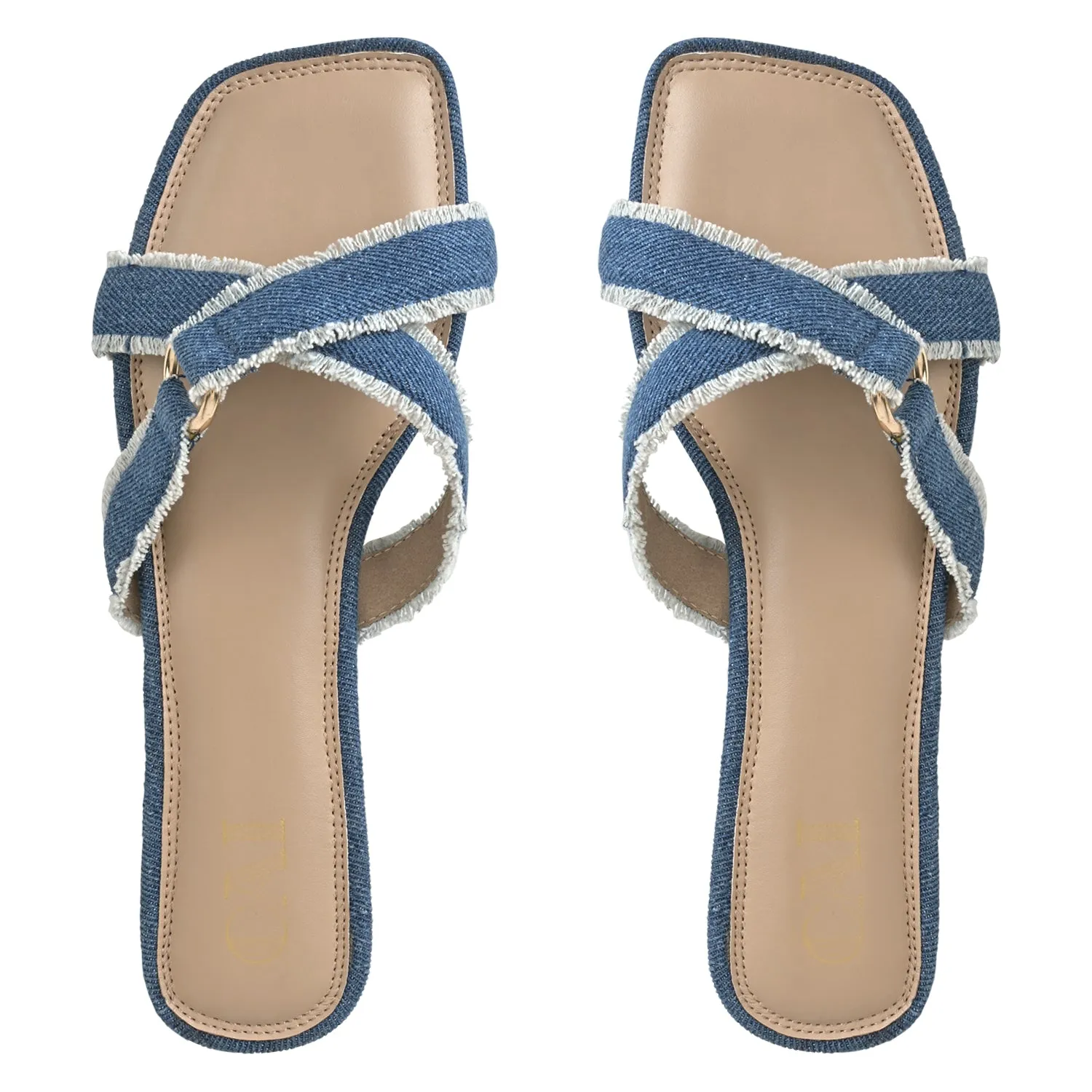 Denim Crossover Flats