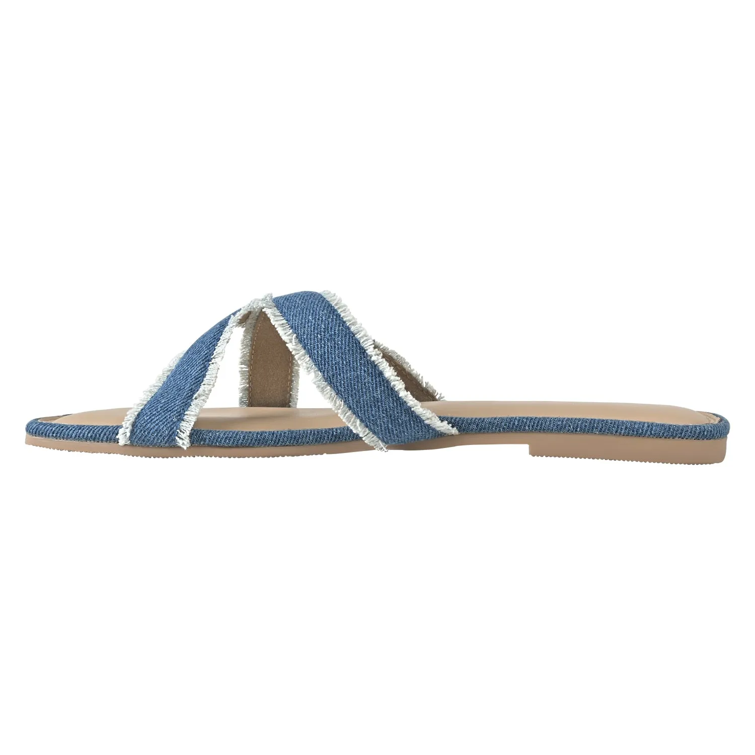 Denim Crossover Flats