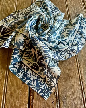 Denim Flowers Scarf