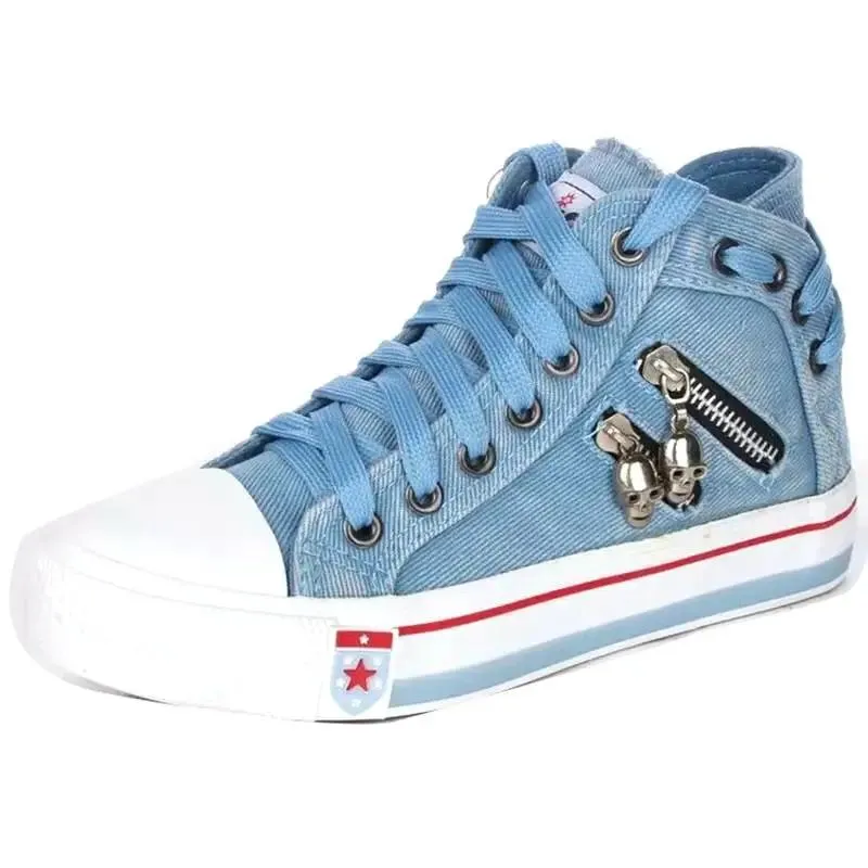 Denim sneakers for women High-top Comfortable Casual