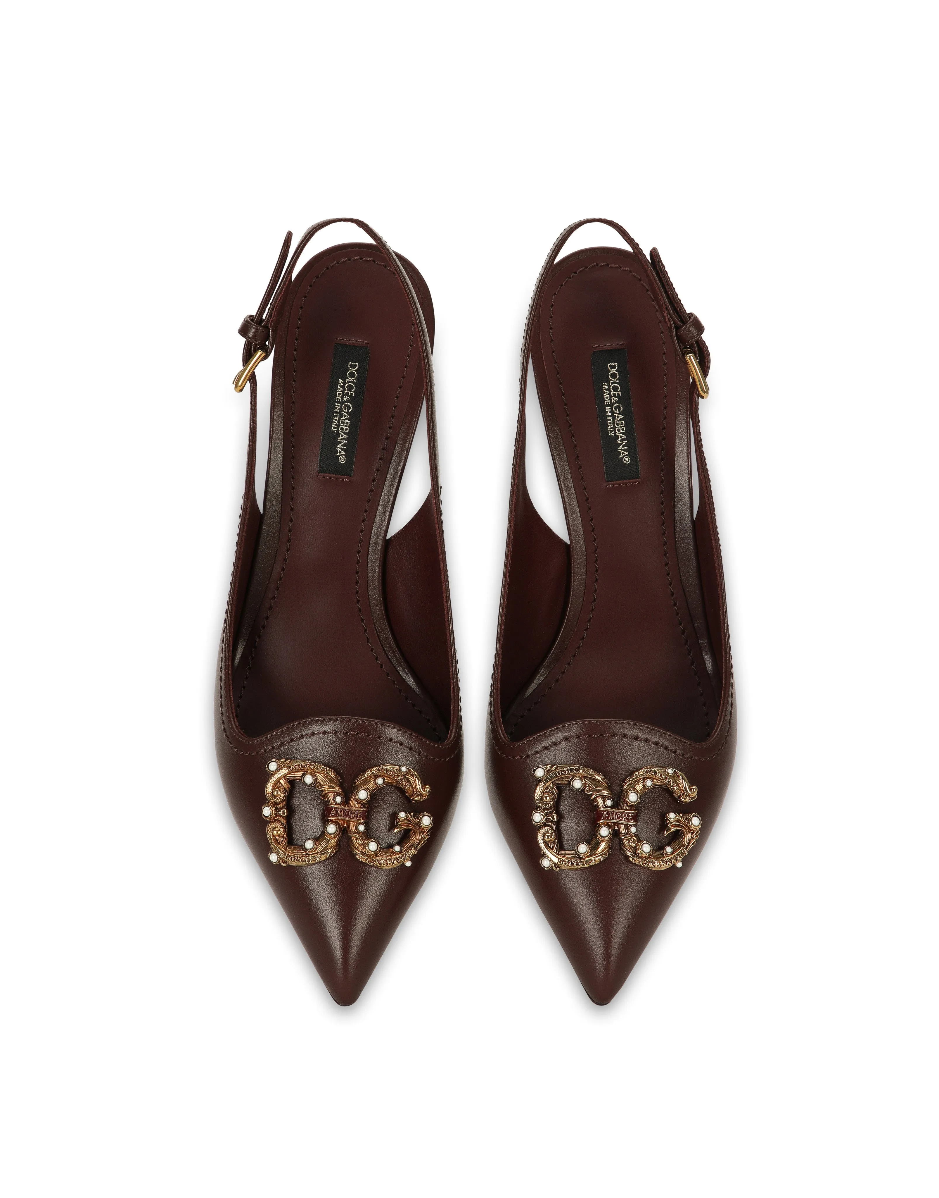 DG Amore pointed leather slingback