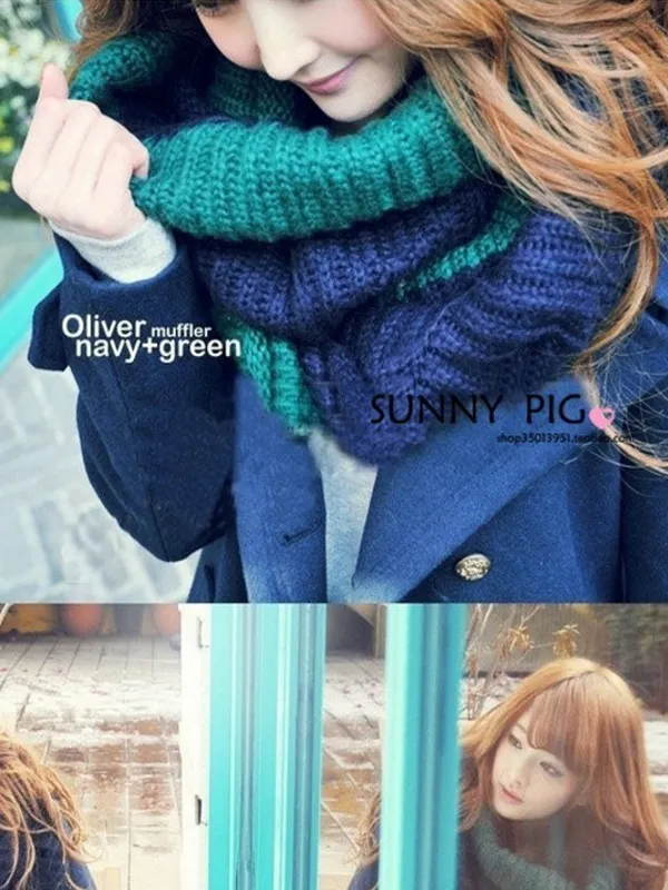 double-colored infinity scarf