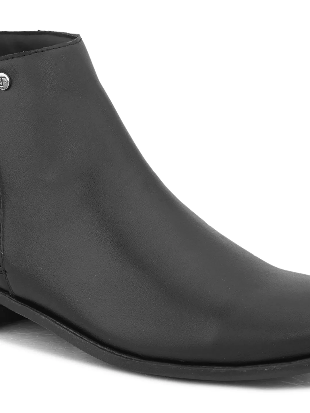 EL PASO Men Black Faux Leather Casual Chelsea Boots