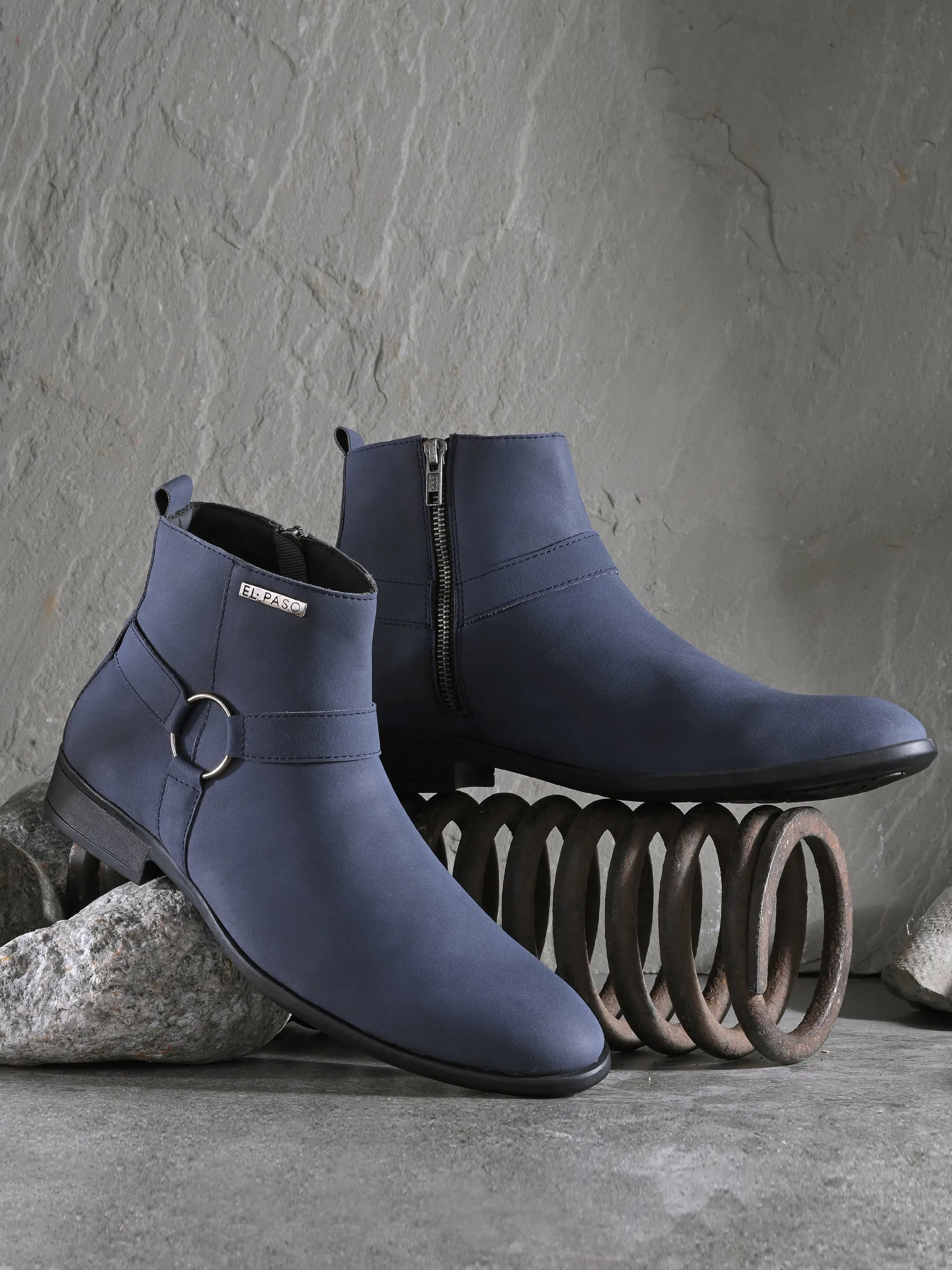 El Paso Men Faux Leather Casual Chelsea Boots