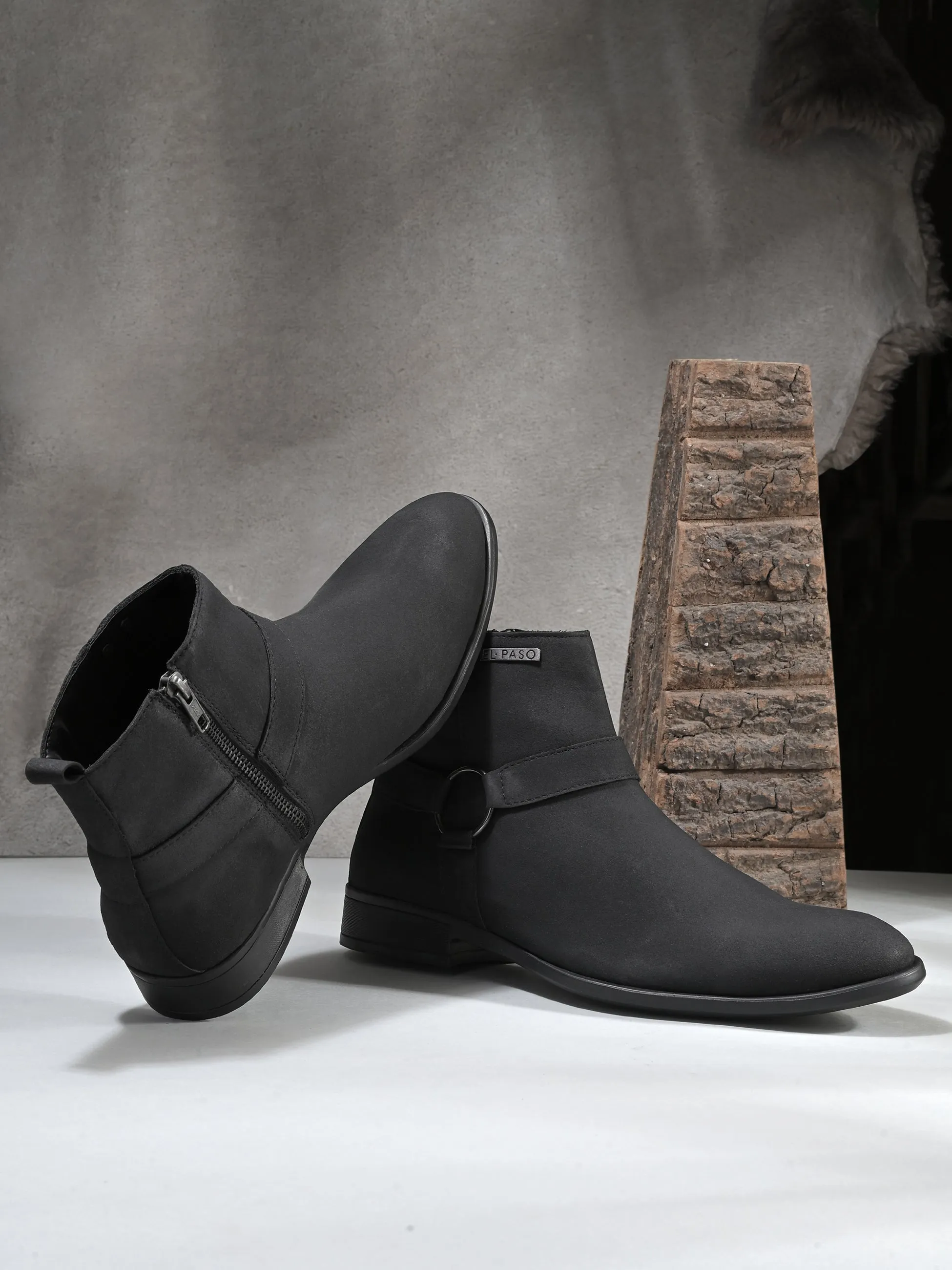 El Paso Men Faux Leather Casual Chelsea Boots