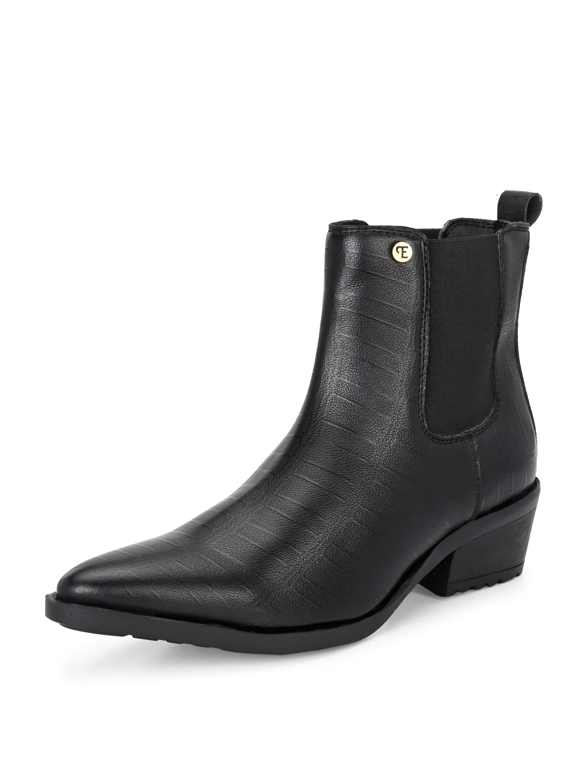 EL PASO Women Faux Leather Casual Slip On Boots