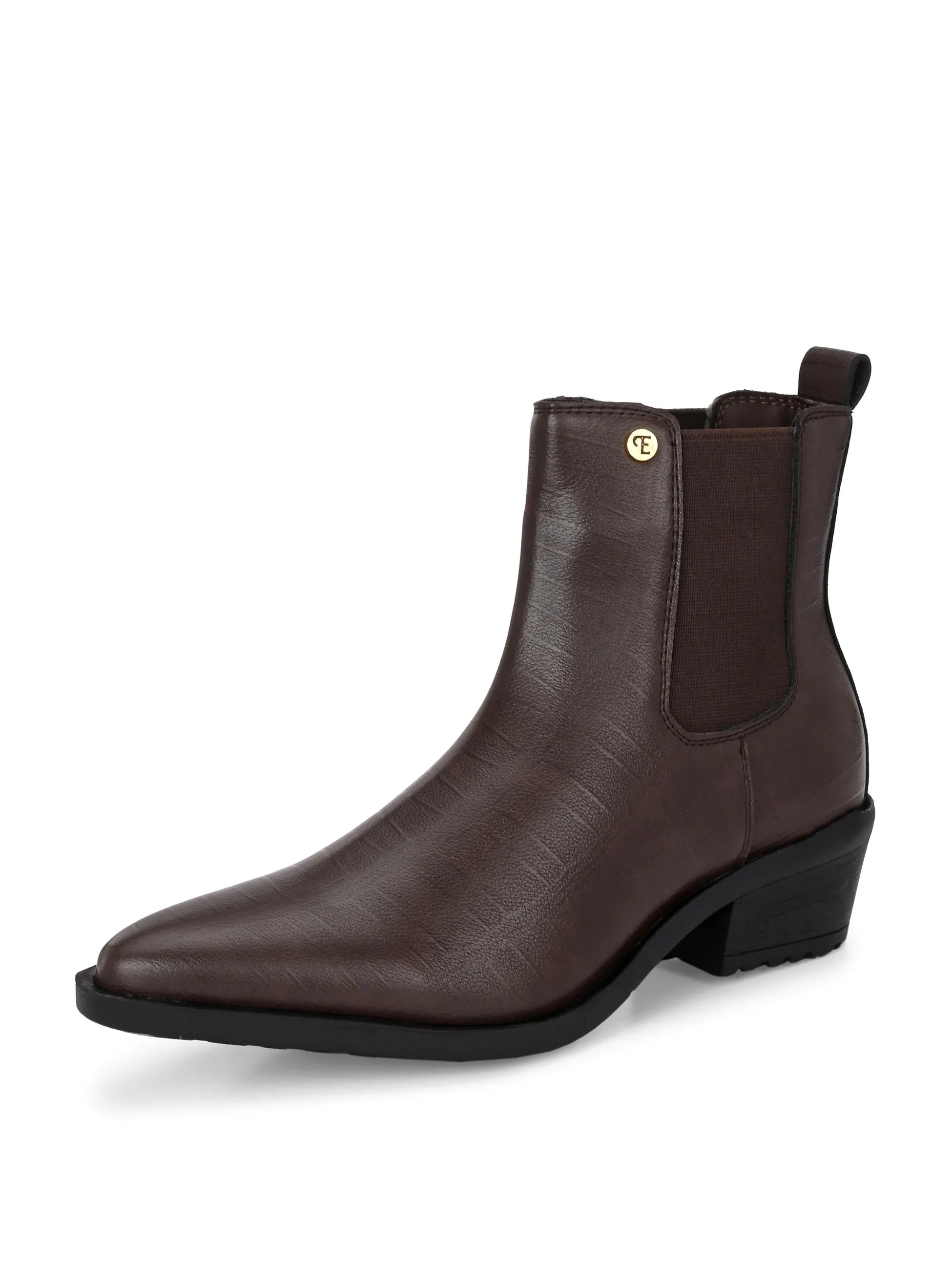 EL PASO Women Faux Leather Casual Slip On Boots
