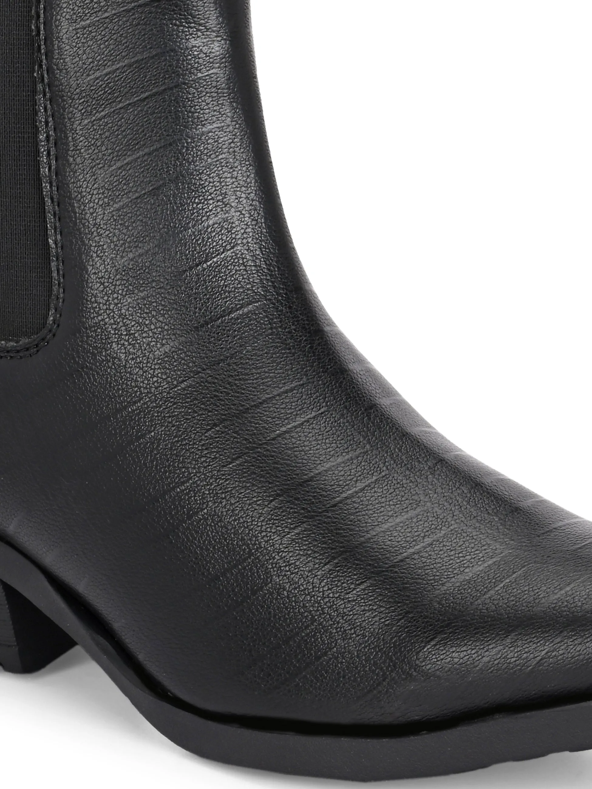 EL PASO Women Faux Leather Casual Slip On Boots